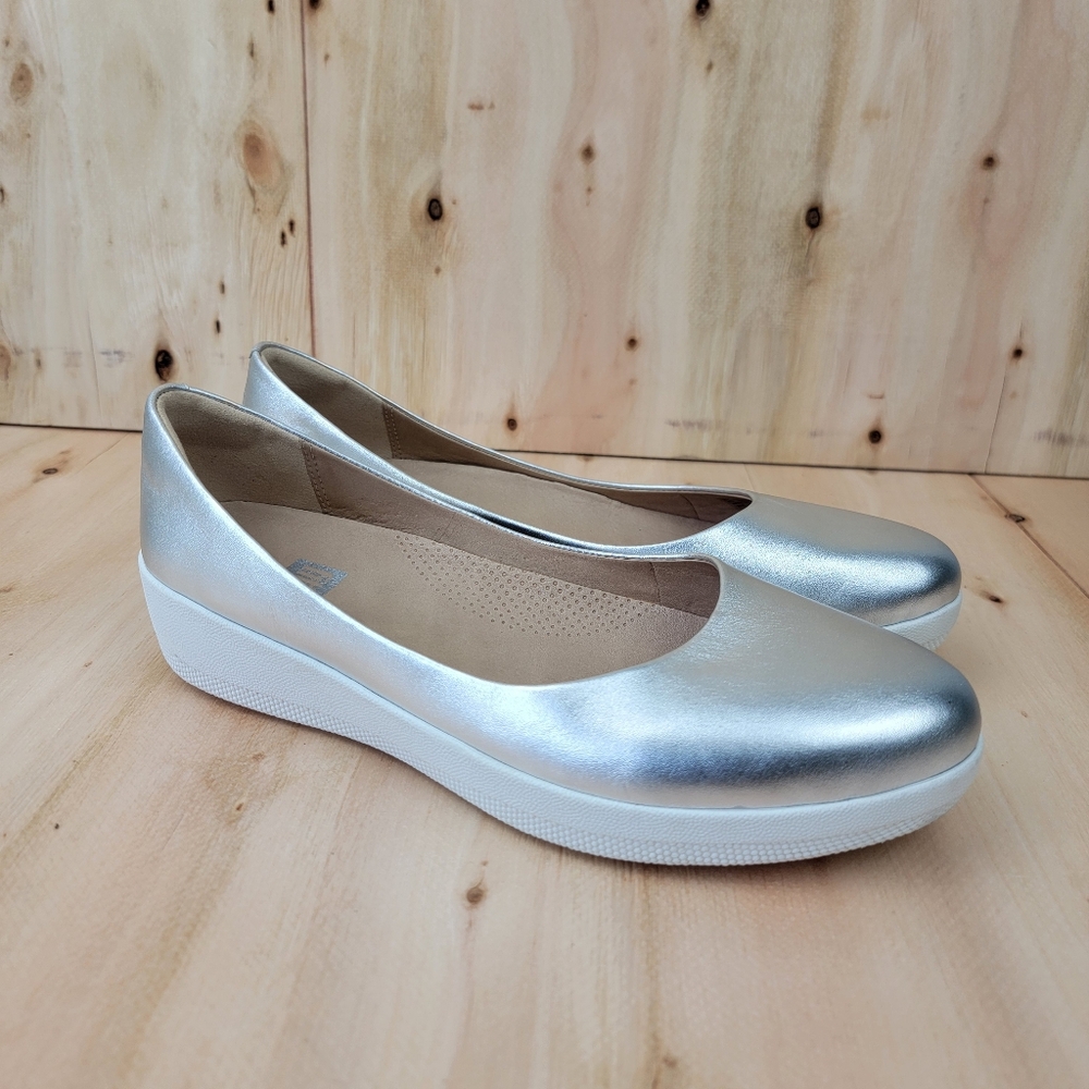 Silver Women's Comfort Wedge Flats